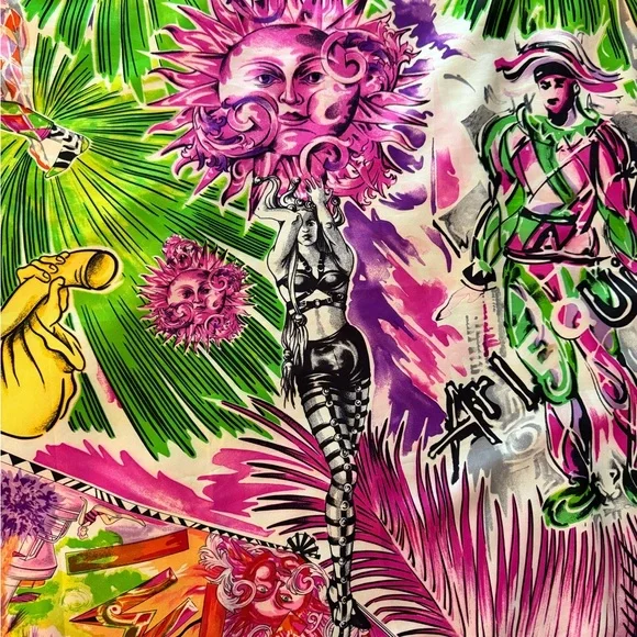 Versace Scarf. 100% Silk. Vibrant Multicolor. Made in Italy.